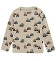 Minymo Bluse - Beige Melange m. Traktoren