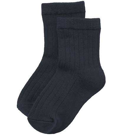 Wheat Strømper - 2-pak - Uld - Rib - Navy