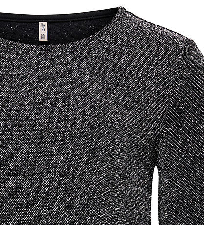 Kids Only Bluse - KogQueen - Black/W. Silver m. Glitter