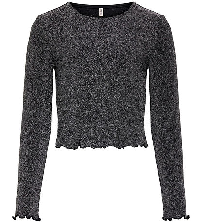 Kids Only Bluse - KogQueen - Black/W. Silver m. Glitter