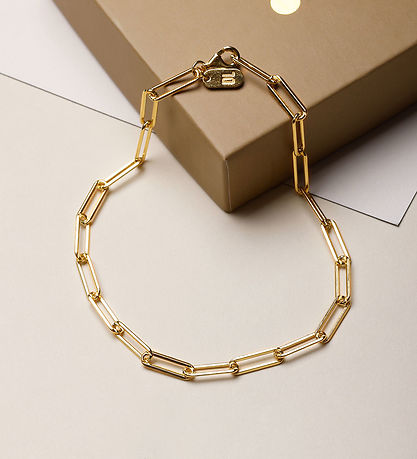 Design Letters Armbånd - Chunky Square - Large - 18K Guld