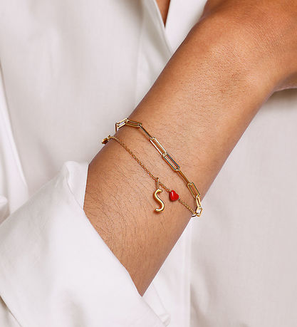 Design Letters Armbånd - Chunky Square - Large - 18K Guld