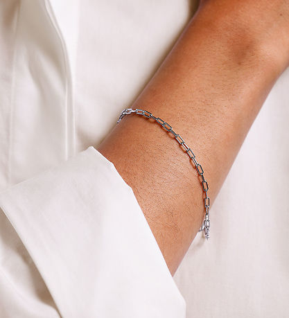 Design Letters Armbånd - Chunky Square - Small - Sølv