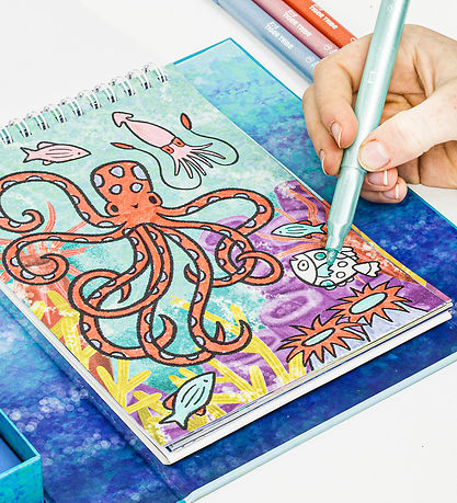 Tiger Tribe Farvesæt - Shimmer Colouring Set - Sea Life