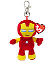 Ty Nøglering m. Bamse - Beanie Babies - 10 cm - Marvel Iron Man
