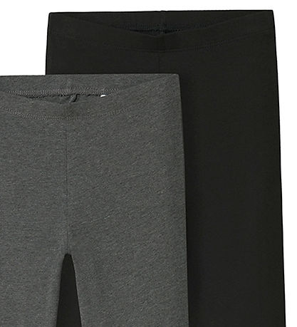 Name It Bukser - 2-pak - NkfVivii - Black/Dark Grey Melange