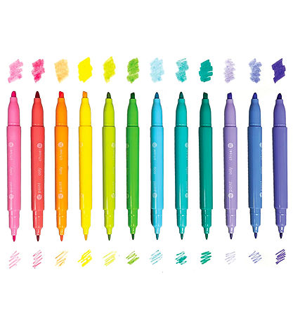 Ooly Dobbeltsidede Tuscher - Pastel Hues - 12 stk