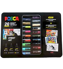 Posca Tuscher m. Metalkasse - 20 stk - Street Art