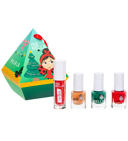 Miss Nella Gaveæske - Glow Festive - Neglelak/Lip Gloss