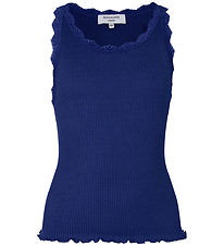 Rosemunde Top -RkBeathe - Rib - Sodalite Blue m. Blonder