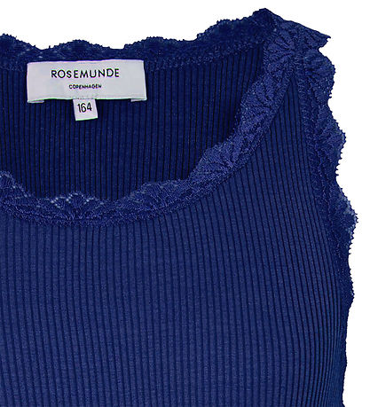 Rosemunde Top -RkBeathe - Rib - Sodalite Blue m. Blonder