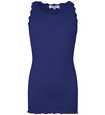 Rosemunde Top - Lang - Beatha -  Rib - Sodalite Blue m. Blonder