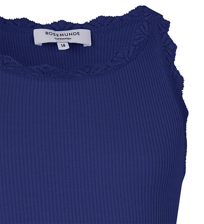 Rosemunde Top - Lang - Beatha -  Rib - Sodalite Blue m. Blonder