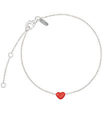 Design Letters Armbånd - Little Big Love - Sølv/Rød
