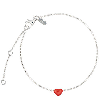 Design Letters Armbånd - Little Big Love - Sølv/Rød