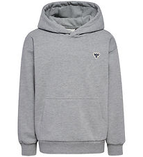 Hummel Hættetrøje - hmlJr  Loose Hoodie - Grey Melange