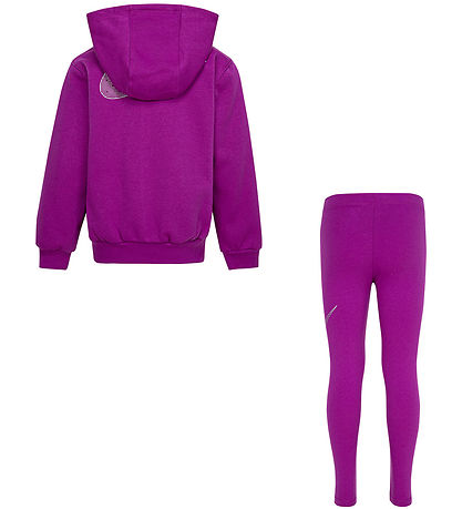 Nike Sæt - Cardigan/Leggings - Hot Fuchsia m. Sølv