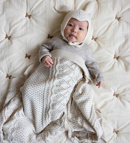 Cam Cam Babytæppe - Strik - Pointelle - Off White