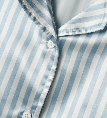 LMTD Nattøj - NlfNightystripe - Blue Fog/White Alyssum