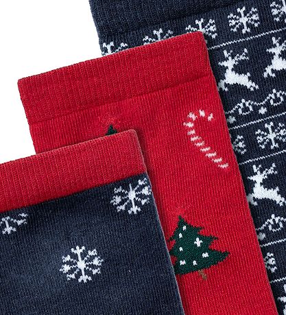 Name It Strømper - NmmRichristmas - 3-pak - Dark Sapphire/Jester