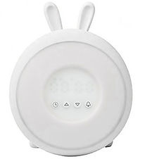 Rabbit & Friends Vækkeur m. Lys - Wake Up - 20x15x6 cm - Hvid