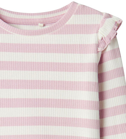 Name It Bluse - Rib - NmfTaia - Winsome Orchid/Cloud Dancer