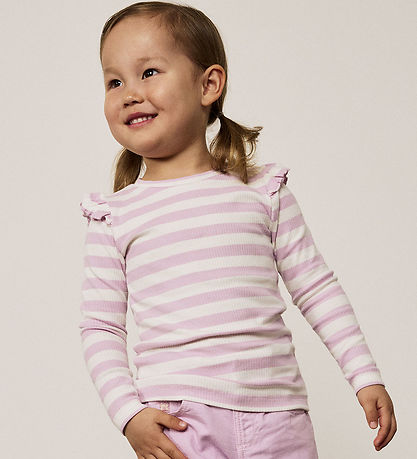 Name It Bluse - Rib - NmfTaia - Winsome Orchid/Cloud Dancer