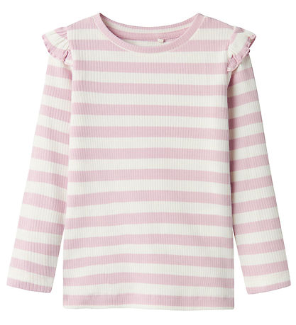 Name It Bluse - Rib - NmfTaia - Winsome Orchid/Cloud Dancer
