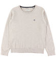 GANT Bluse - Shield Classic Cotton C-Neck - Strik - Light Beige 