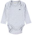 GANT Body l/æ - Shield Striped - Light Grey Melange