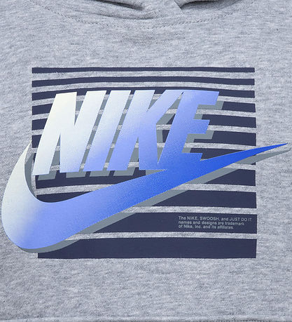 Nike Sweatsæt - Mørkegråmeleret m. Blå