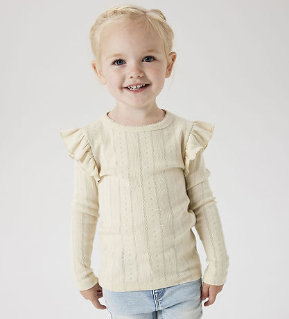 Name It Bluse - Noos - NmfJulia - Summer Sand m. Hulmønster