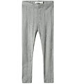 Name It Leggings - Noos - NmfJulia - Grey Melange m. Hulmønster