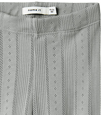 Name It Leggings - Noos - NmfJulia - Grey Melange m. Hulmønster