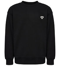 Hummel Sweatshirt - hmlJR Loose Crewneck - Sort m. Logo