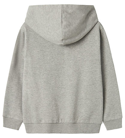 Name It Hættetrøje - NkmTeeddy - Grey Melange m. Print