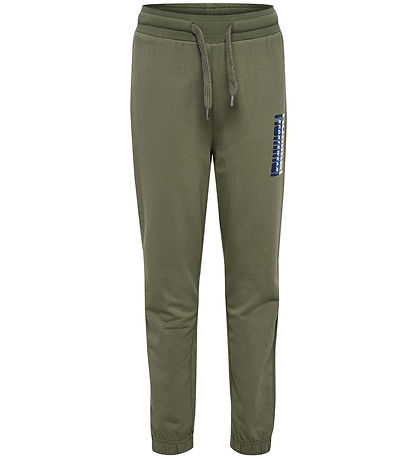 Hummel Sweatpants - hmlTukas - Dusty Olive m. Print