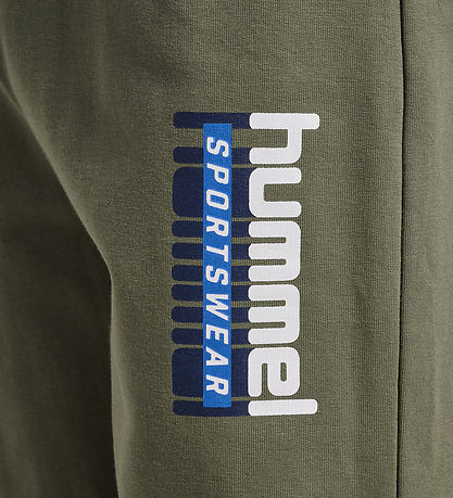Hummel Sweatpants - hmlTukas - Dusty Olive m. Print