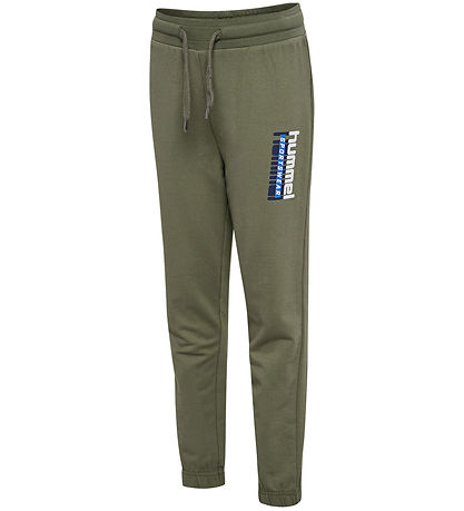Hummel Sweatpants - hmlTukas - Dusty Olive m. Print