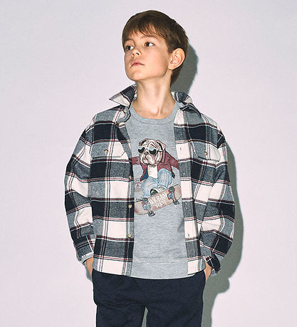 Name It Sweatshirt - NkmTehogo - Grey Melange m. Print