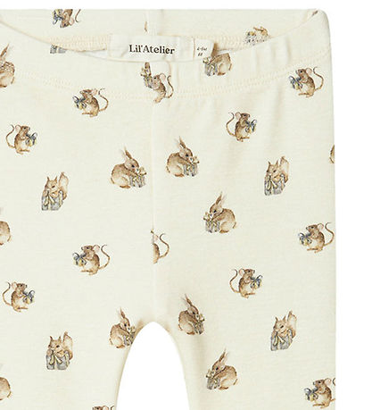 Lil' Atelier Bukser - NbnGayo - Turtledove m. Print