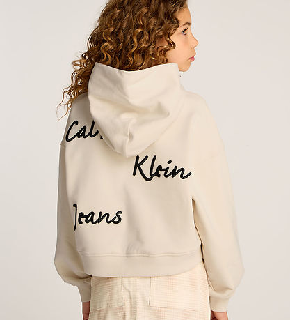 Calvin Klein Hættetrøje - Handwriting Logo - Turtledove