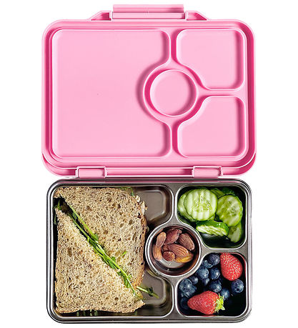 Yumbox Madkasse m. 4 Rum - Bento Steel - Versailles Pink