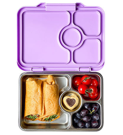 Yumbox Madkasse m. 4 Rum - Bento Steel - Lavande Purple