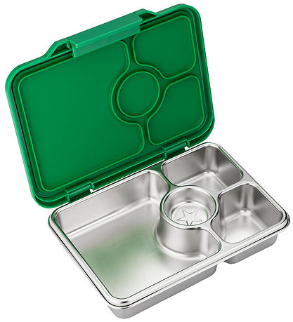 Yumbox Madkasse m. 4 Rum - Bento Steel - Pomme Green