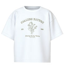 Name It T-shirt - NkfVamina - Bright White/Calming Nature
