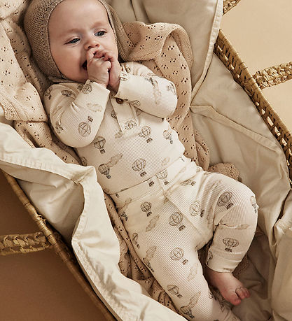 Lil' Atelier Leggings - Rib - NmnGavo - Turtledove/AIR BALLOON