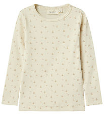 Lil' Atelier Bluse - Rib - NmfGago - Turtledove/FLOWER