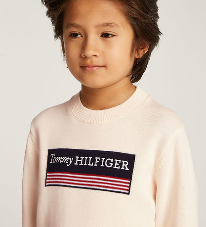 Tommy Hilfiger Bluse - Strik - Ivory Petal m. Flag