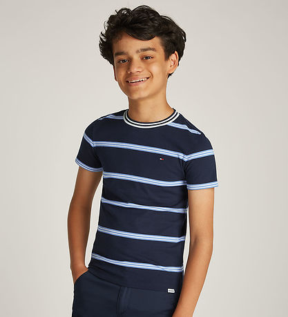 Tommy Hilfiger T-shirt - Dark Night Navy m. Striber